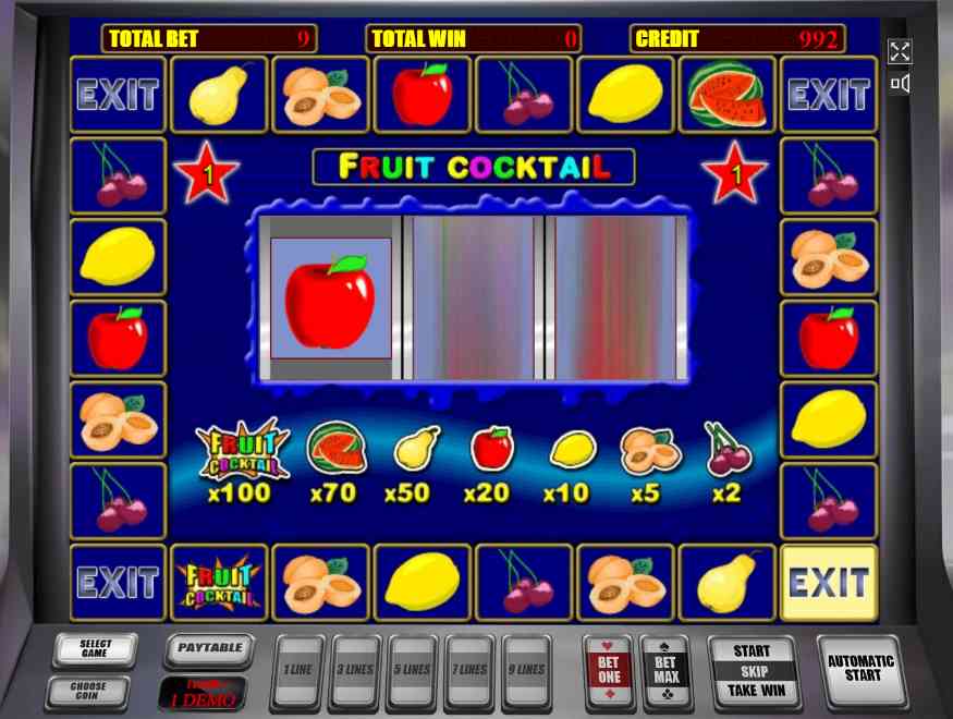 Бонусная игра в слоте Fruit Cocktail